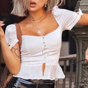 Reformation Holland Smocked Back Top.